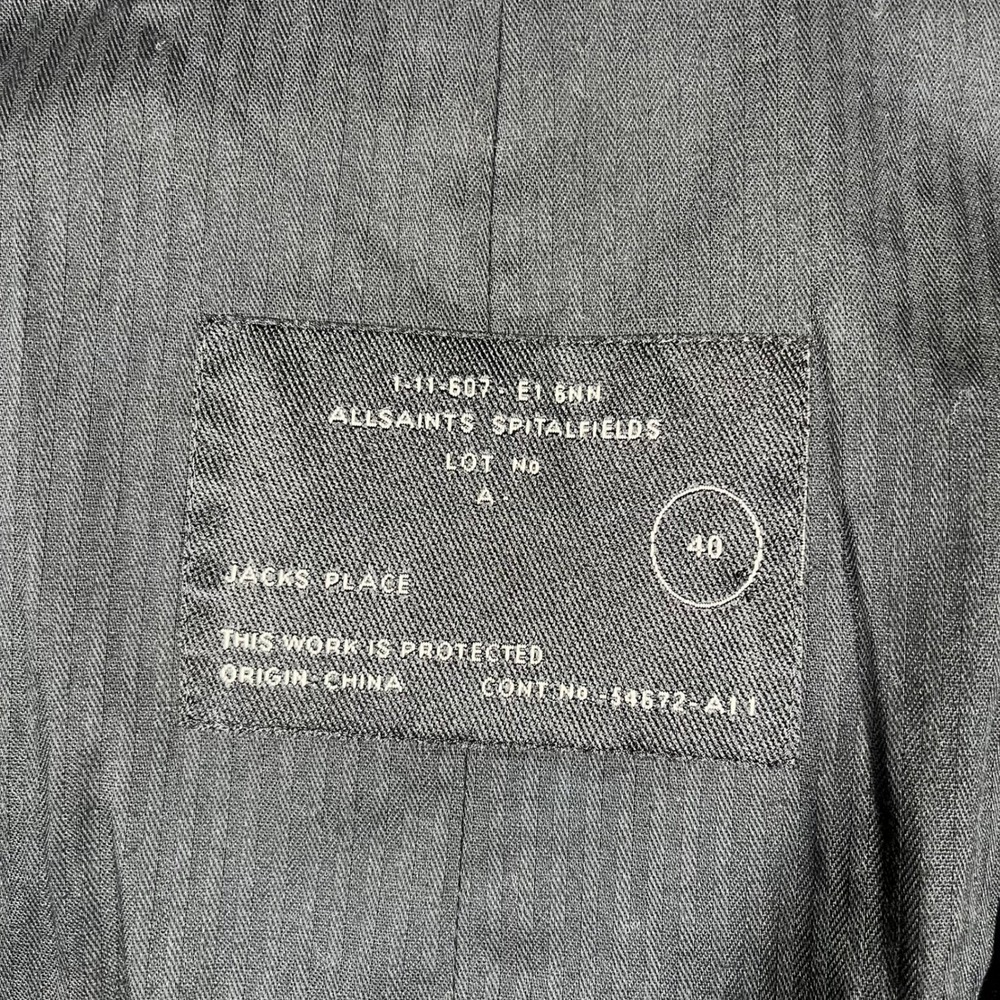 AllSaints Spitalfields Mens Gray Pinstripe Wool Blend Waistcoat Vest Size 40 - Picture 6 of 9